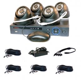 Аналоговий комплект відеоспостереження на 4 камери Winson WS-CVR9704 4шт DC90083C