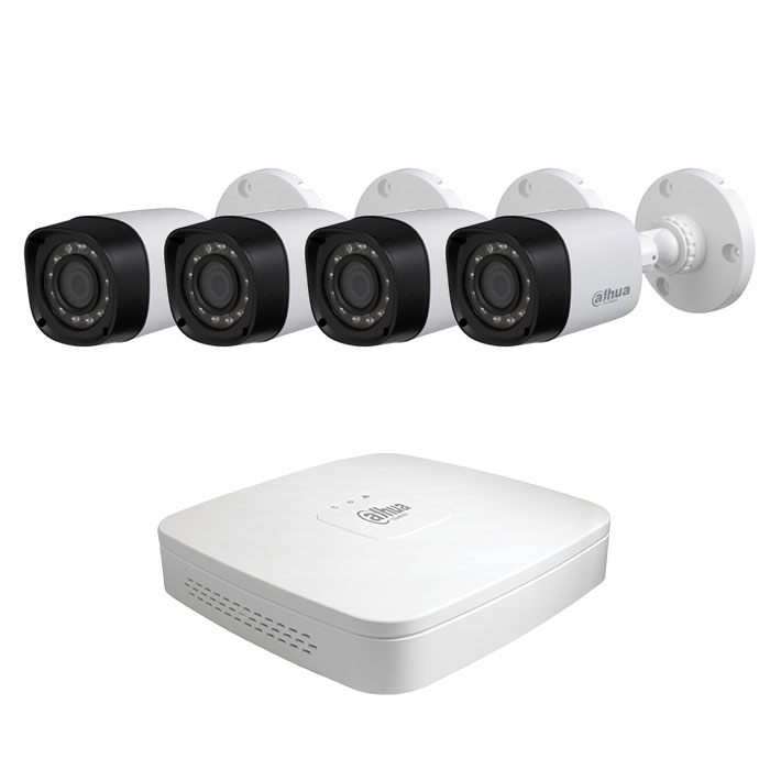 Аналоговый комплект видеонаблюдения на 4 камеры Dahua DHI-HCVR4104C и 4шт HAC-HFW1000RP - 17419