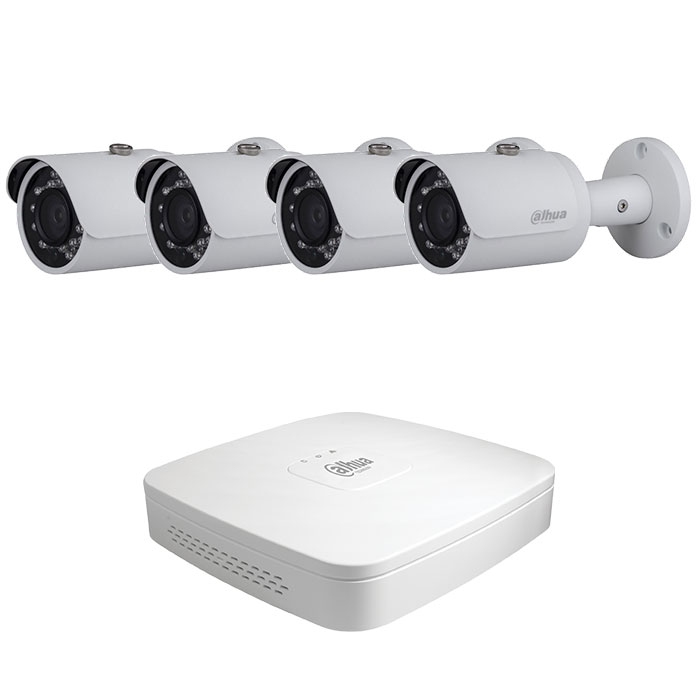 Аналоговый комплект видеонаблюдения на 4 камеры Dahua DHI-HCVR4104C и 4шт HAC-HFW1000SP
