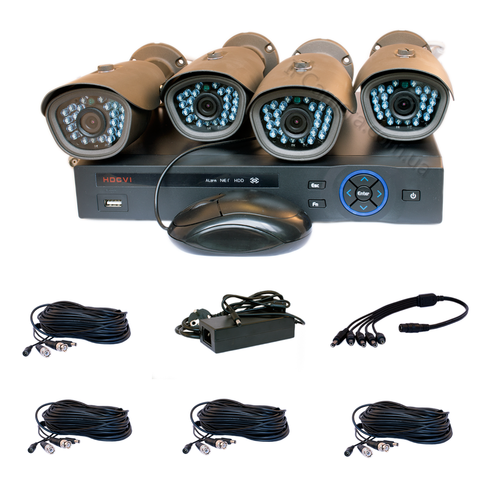 Аналоговый комплект видеонаблюдения на 4 камеры Winson WS-CVR9704 4pcs IR90143C