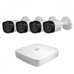 Аналоговый комплект видеонаблюдения на 4 камеры Dahua DHI-HCVR4104C и 4шт HAC-HFW1000RP